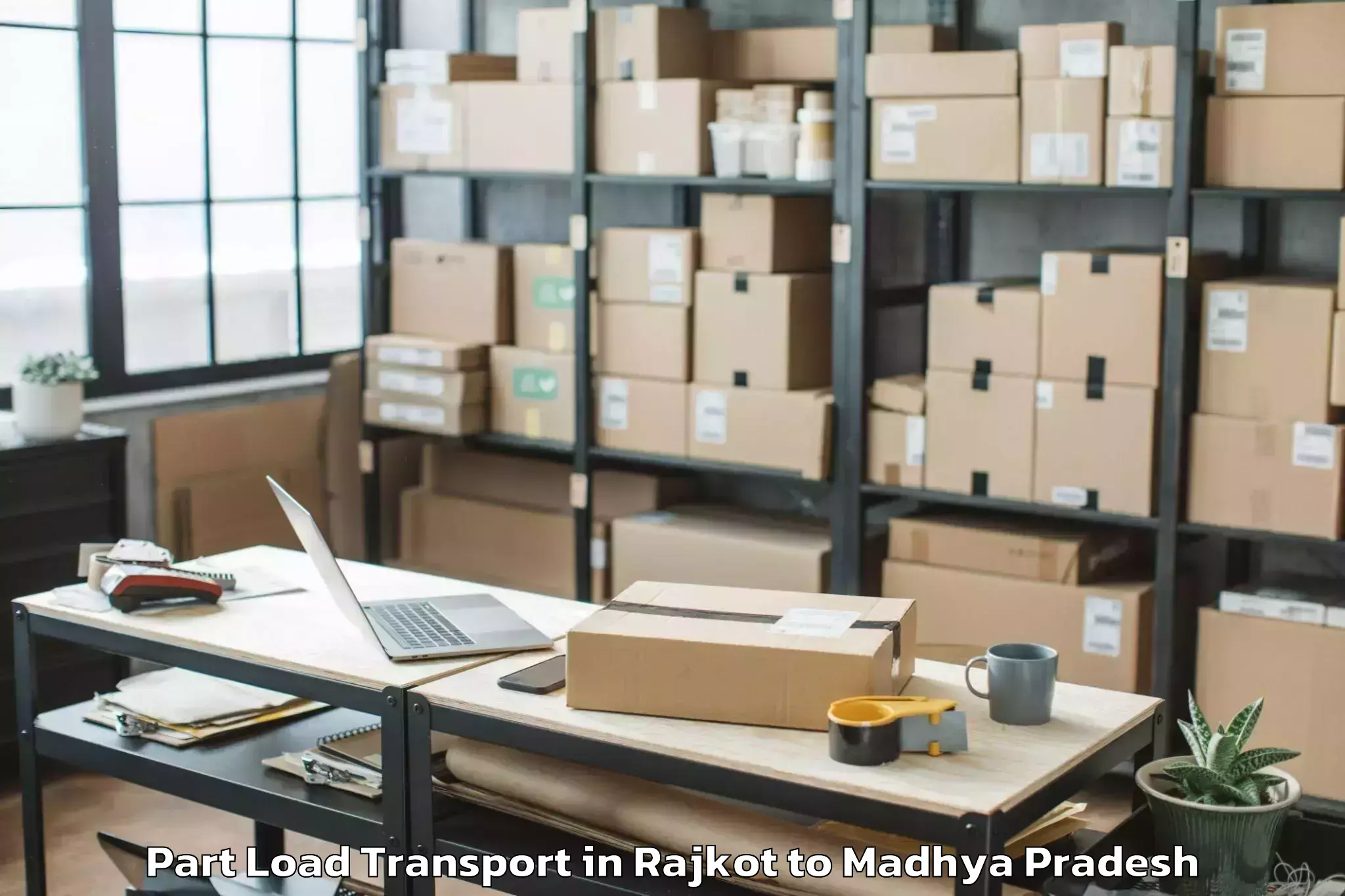 Reliable Rajkot to Shajapur Part Load Transport